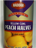 Click to view Yellow Cling Peach Halves in Light Syrup