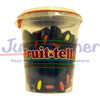 Click to view Fruit Tella filled licorice in a tub